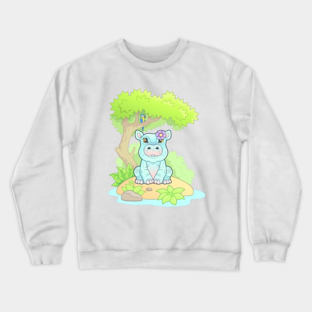 little cute hippo Crewneck Sweatshirt by YMFargon